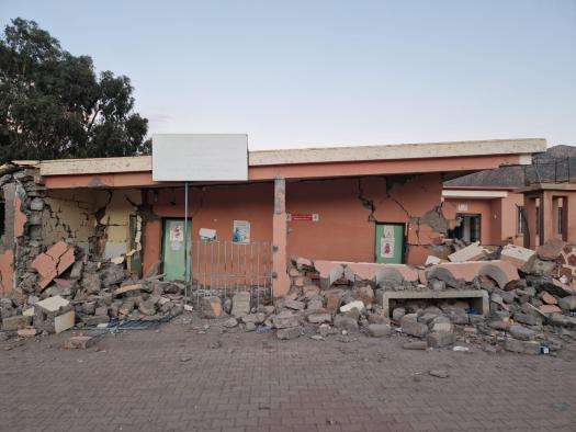 A destroyed building in Talat Nyakoub, a small city near Marrakesh that was been a severely affected by the Morocco earthquake.
