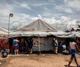 An MSF tented health facility in Panama, near the Darién Gap.