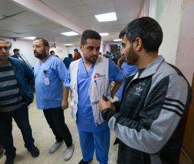 MSF's Dr. Sohaib Safi at Al-Aqsa Hospital on November 29, 2023.