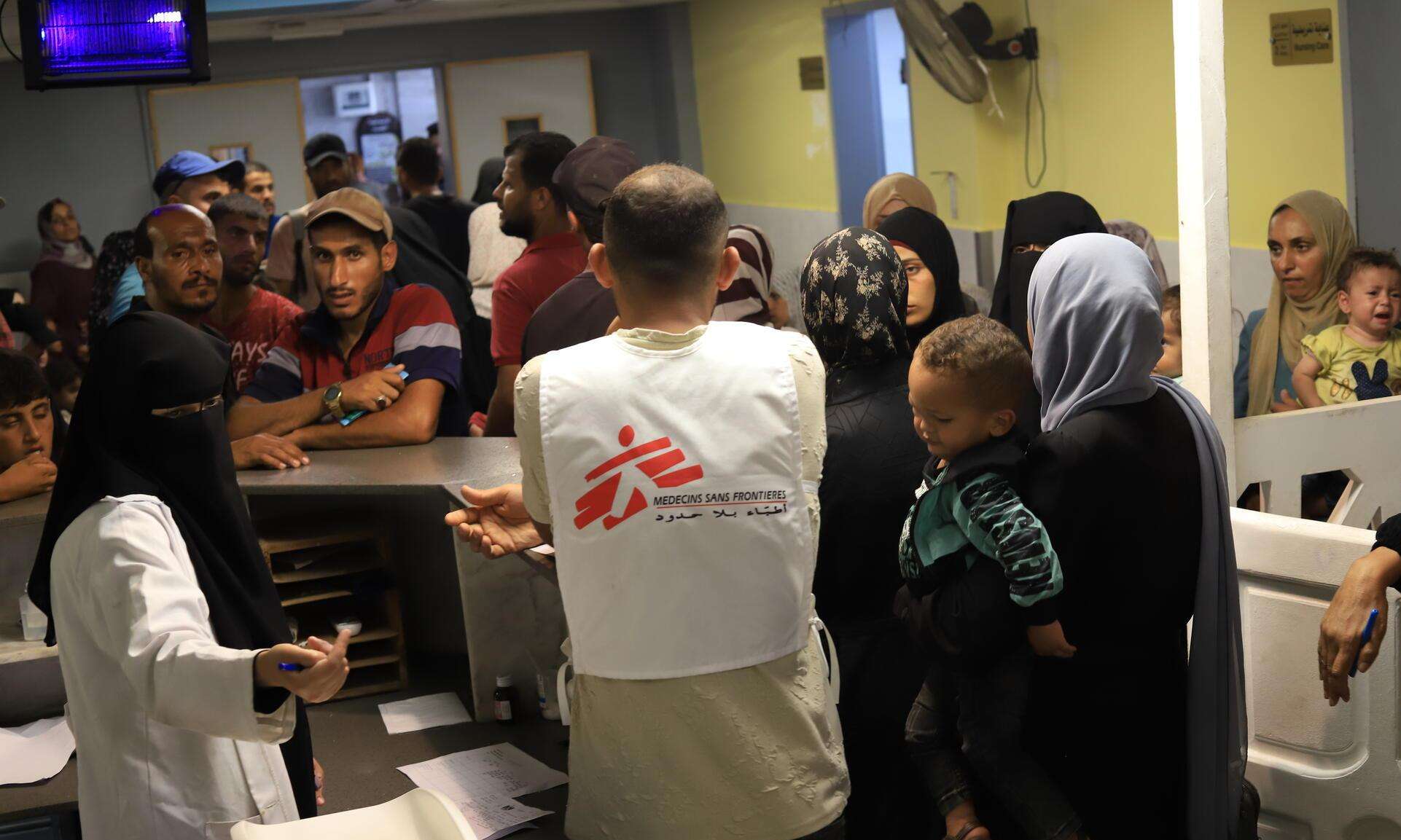 The crowded maternity department at Nasser Hospital in Gaza, Palestine. 