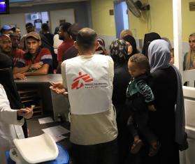 The crowded maternity department at Nasser Hospital in Gaza, Palestine. 