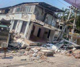 Earthquake damage in Mandalay, Myanmar, on March 31.