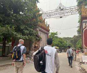 MSF staff operate a mobile clinic in Mandalay, Myanmar. 