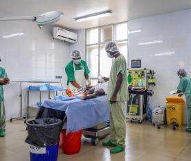Doctors treat a victim of violence in Bunia, Ituri province, DR Congo