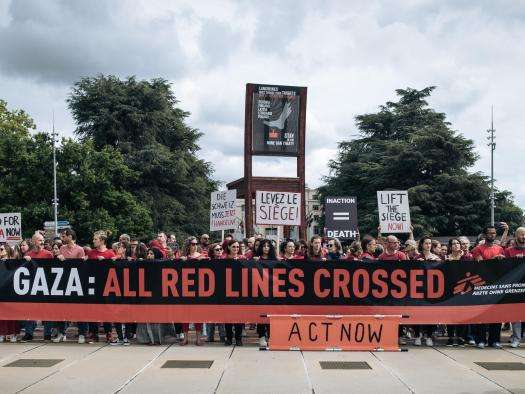 A demonstration organized by MSF in Geneva, Switzerland, on June 5.