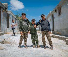 Displaced children in Syria.