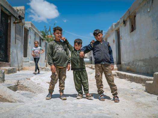 Displaced children in Syria.