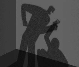 An animated silhouette of a person being grabbed by the arm in Syria.  