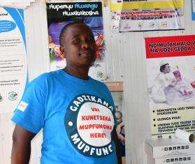 Sithabile, a volunteer helping people who are HIV-positive in Zimbabwe.