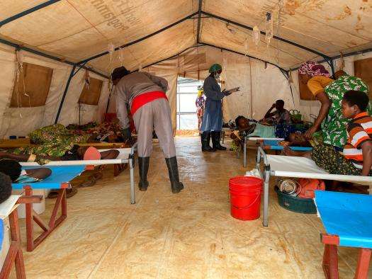 Medical staff treat cholera patients in Burundi. 