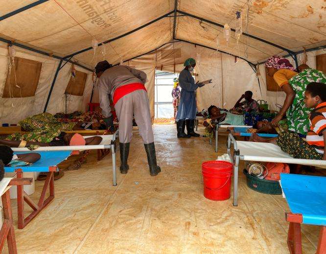 Medical staff treat cholera patients in Burundi. 