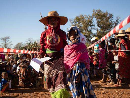 A young patient is called for a consultation at a mobile MSF clinic in Ambatomena, Madagascar, in January 2021.
