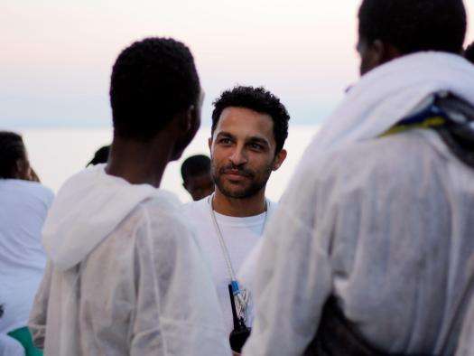 Dr. Javid Abdelmoneim aboard the Aquarius search and rescue vessel in 2016.