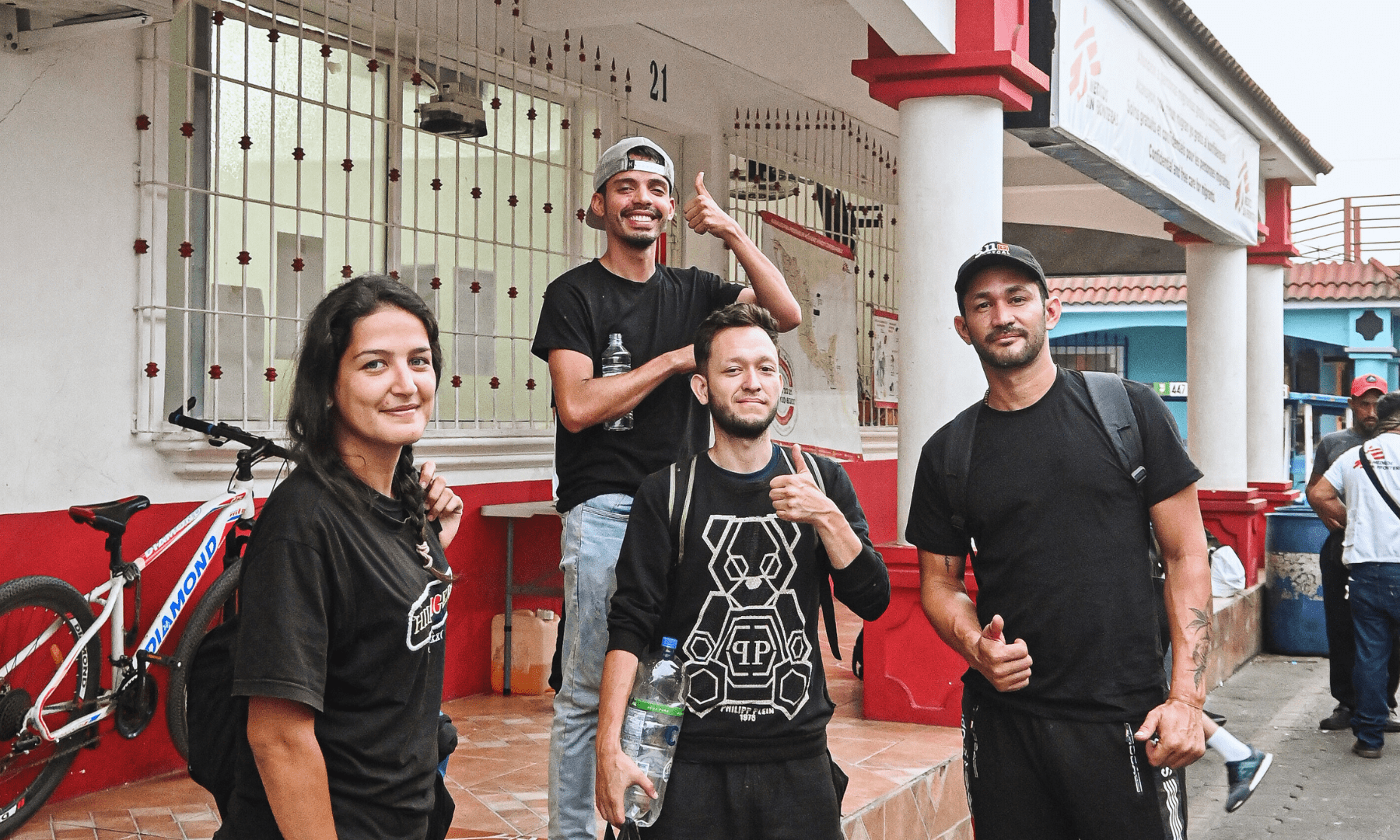 A group of young migrants crossing through Guatemala.