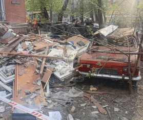 Destruction in Kyiv photographed on April 24.